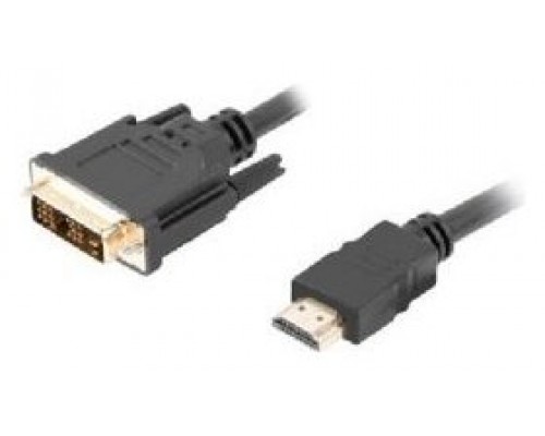 CABLE HDMI LANBERG MACHO/DVI-D 18+1 MACHO SINGLE LINK 0.5M NEGRO